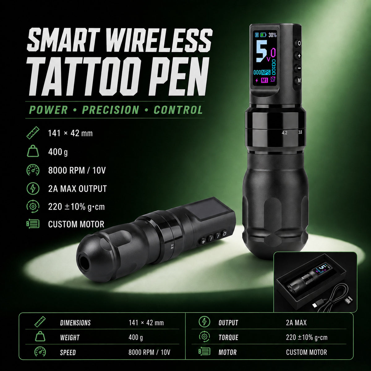 Tuffking Wireless Tattoo Pen Machine with One Battery