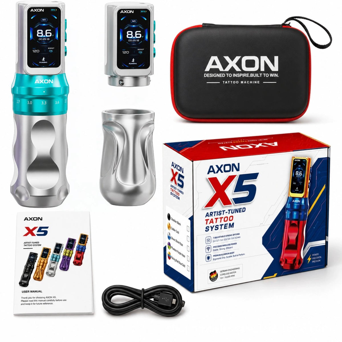 AXON X5 Wireless Tattoo Pen Machine with Two Batteries