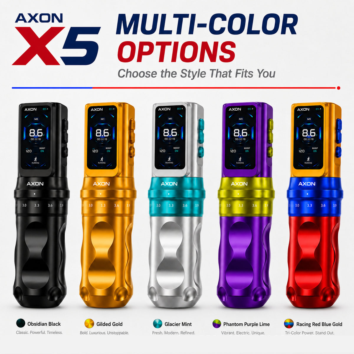 AXON X5 Wireless Tattoo Pen Machine with Two Batteries